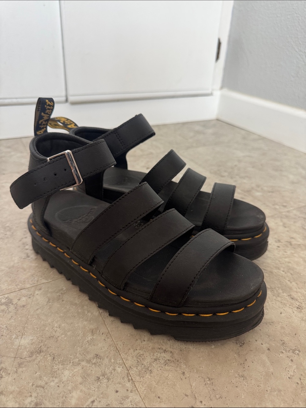 Dr. Martens Leather Platform Sandals